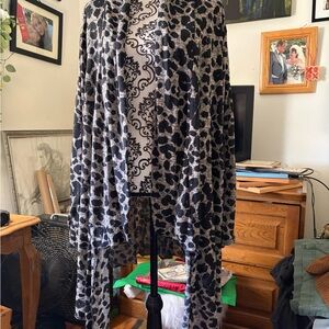 Maurices Black and Gray Leopard Print Cardigan